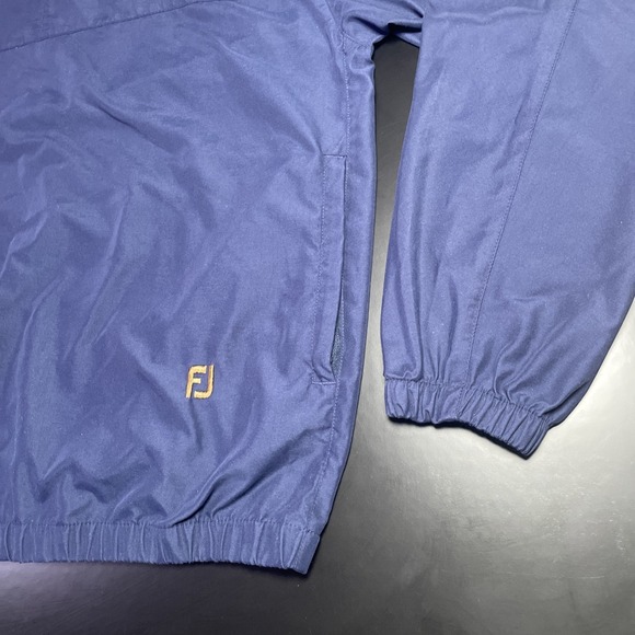FootJoy V-neck Long-Sleeve - Men's Medium M- Golf Wind Pullover Jacket Navy Blue - Picture 2 of 7
